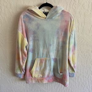 Hot Topic size large pastel tie dye velour hoodie